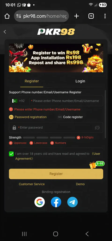 PKR 98 Game